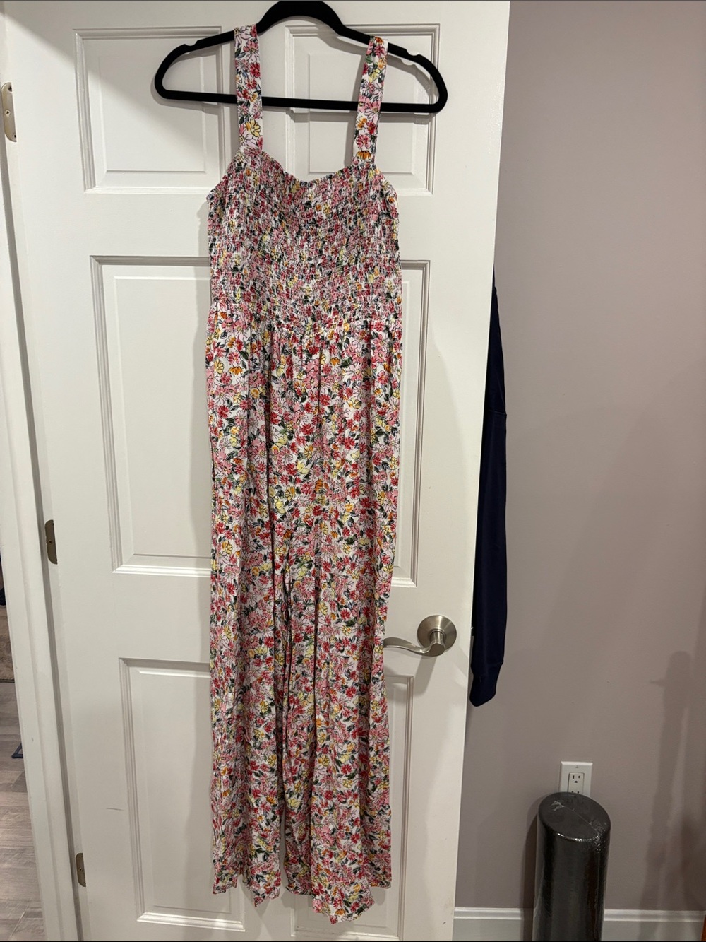 Floral Smocked Wide-Leg Jumpsuit - Pink Floral